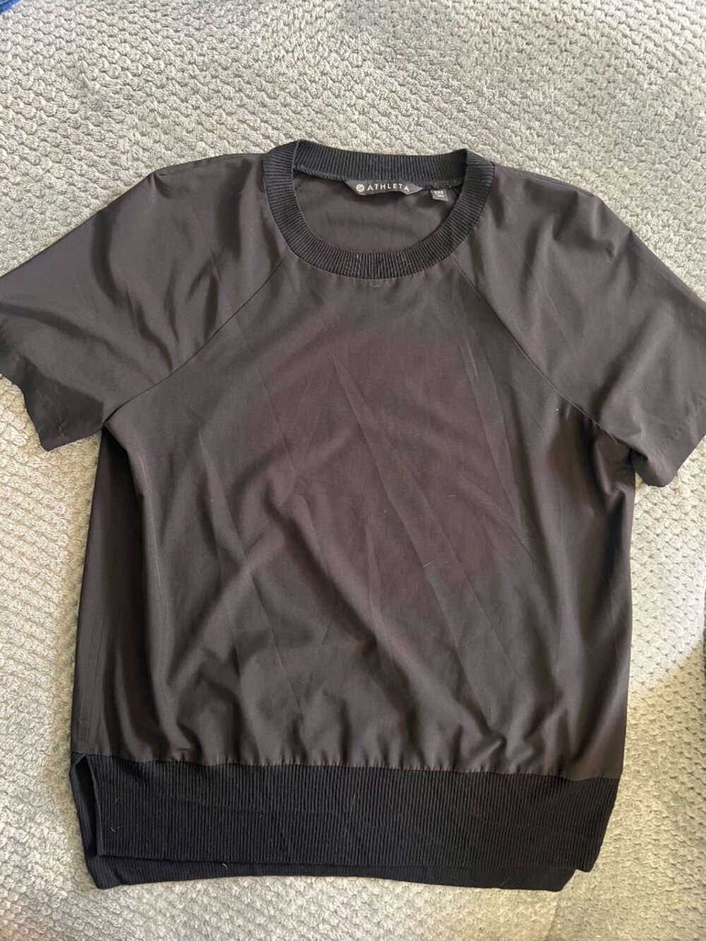 Athleta Tops | Athleta Zephyr Black Workout Tee Size XXS | Women's Athleisure